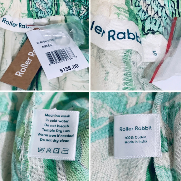 Roller Rabbit NWT Berrino High-Rise Sierra Botanical Floral Print Shorts Small - Picture 10 of 12